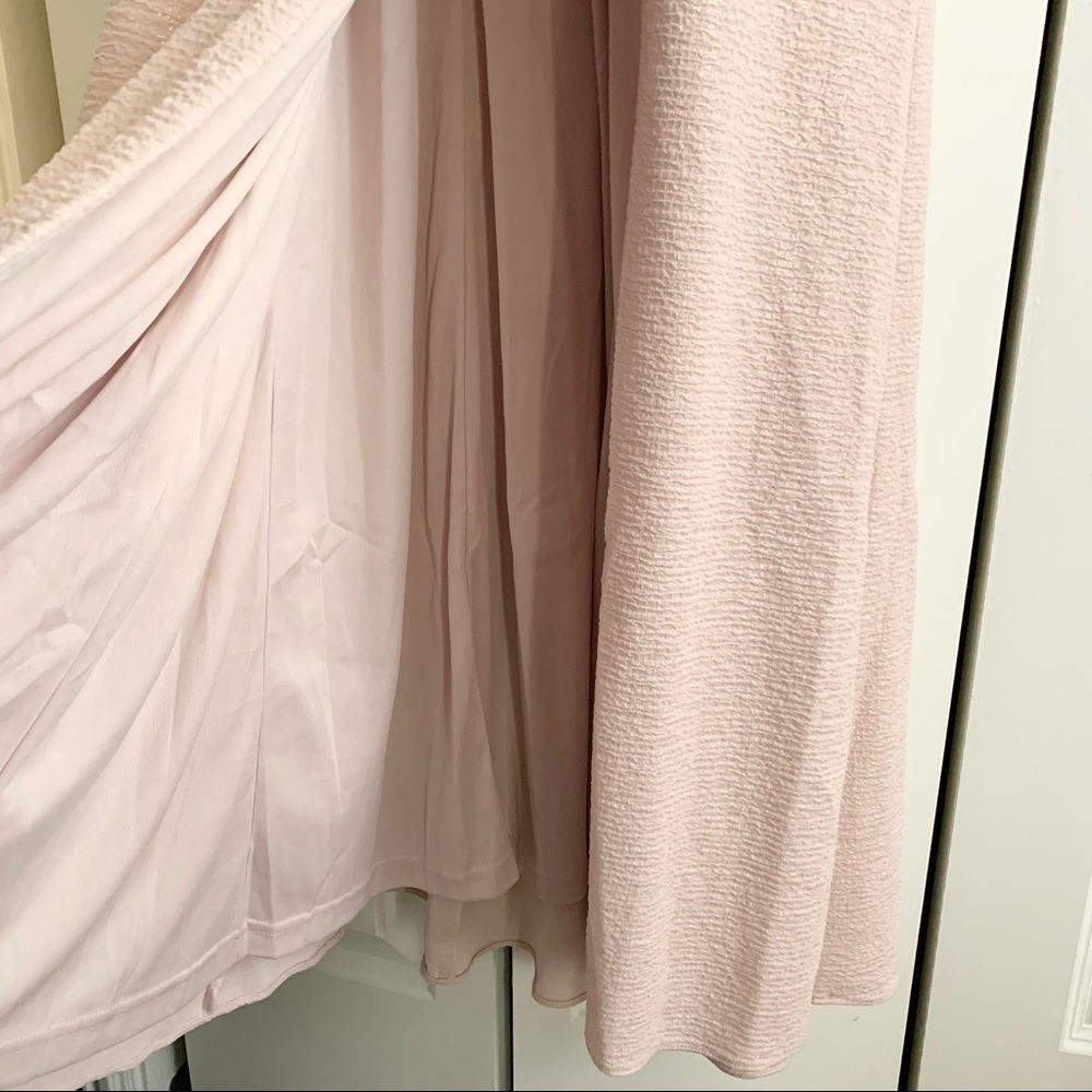 Adrianna Papell Blush Metallic Knit Formal Dress - Picture 7 of 10